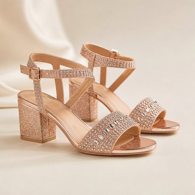 Rose gold sandals